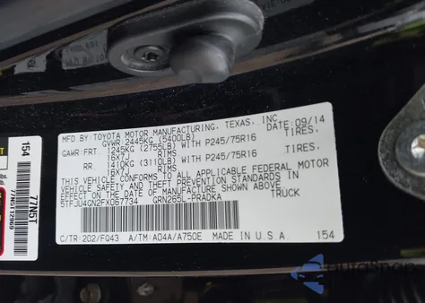 2015 Toyota Tacoma Prerunner V6 from USA, damaged, VIN 5TFJU4GN2FX067734